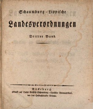 Schaumburg-Lippische Landesverordnungen. 3, 3. 1777/1806 (1806)