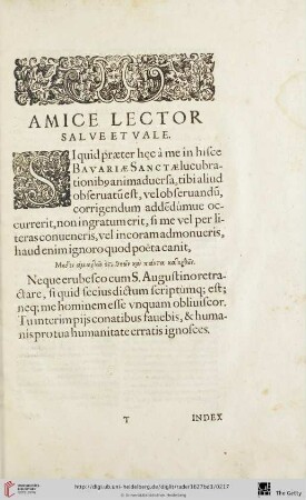 Amice lector salue et vale