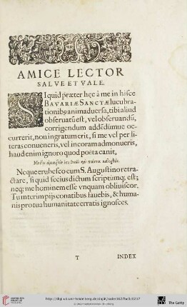 Amice lector salue et vale