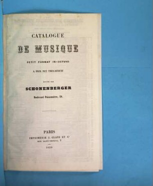 Catalogues de Musique