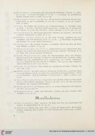 Metallarbeiten (Nr.88-135)