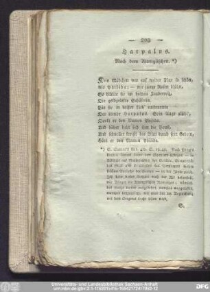 Harpalus. Nach dem Altenglischen.