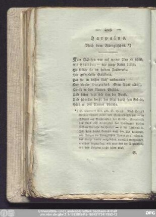 Harpalus. Nach dem Altenglischen.