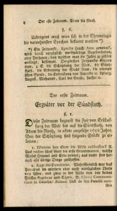 Der erste Zeitraum. Erzväter vor der Sündfluth.