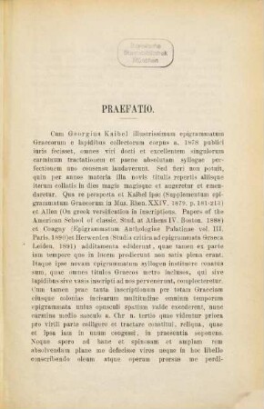 Sylloge epigrammatum Graecorum quae ante medium saeculum a. Chr. n. tertium incisa ad nos pervenerunt