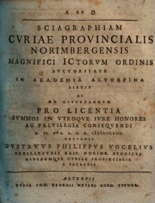 Sciagraphiam Cvriae Provincialis Norimbergensis