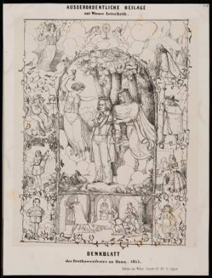 [Bildnis Ludwig van Beethoven] : Denkblatt des Beethowenfestes zu Bonn, 1845 : Ausserordentliche Beilage zur Wiener Zeitschrift