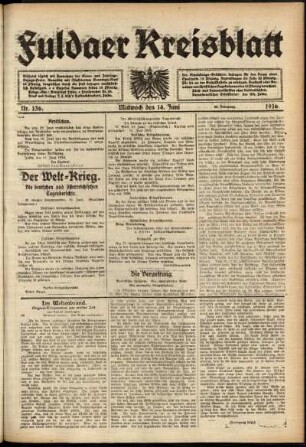 Ausgabe vom Mittwoch, den 14. Juni 1916.