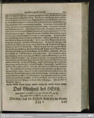 Das Gleichniß des Herrn, aus dem Luca am V,33.39. Matth. IX,14.15. seq. und Marco am II,19.20.21.22. ...