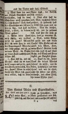 II. Von Gottes Wesen und Eigenschaften.