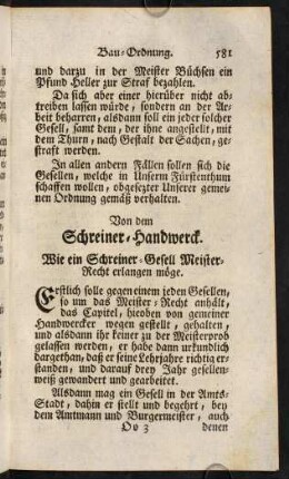 581-594, Von dem Schreiner-Handwerck.