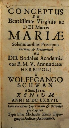 Conceptus de beatissimae virginis ac dei matris Mariae solennitatibus