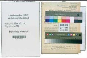 Entnazifizierung Heinrich Reichling , geb. 16.05.1897 (Studienrat)