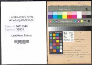 Entnazifizierung Minna Leistikow , geb. 22.10.1904 (Haendlerin)
