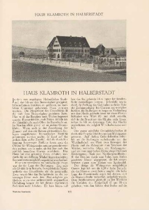 Haus Klamroth in Halberstadt