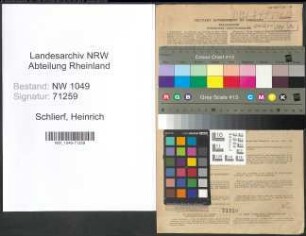 Entnazifizierung Heinrich Schlierf , geb. 08.10.1903 (Lehrer)