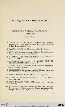 Dienstag, den 9. Mai 1933, ab 10 Uhr