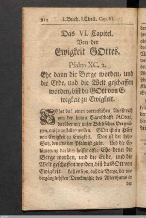 Das VI. Capitel. Von der Ewigkeit Gottes.