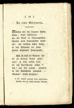 An eine Gärtnerin.