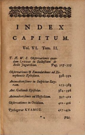 Miscellaneae observationes criticae in auctores veteres et recentiores, 6,2. Menses Iul. Aug. & Sept. complectens