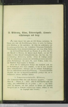18. Witterung, Klima, Naturereignisse, Himmelserscheinungen und dergl.
