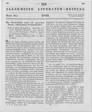 Wächter, K. G.: Gemeines Recht Deutschlands. Insbesondere Gemeines Deutsches Strafrecht. Leipzig: Weidmann 1844