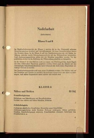 Nadelarbeit (fakultativ)