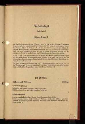 Nadelarbeit (fakultativ)
