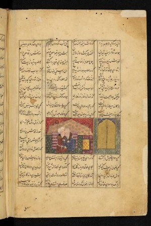 Illustration: Ḫusrau umarmt Šīrīn