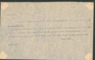 Kurzbrief an die Gerichtsschreiberei, Kurt Tucholsky 1920