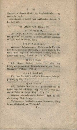 VII) Mineral-Quellen.