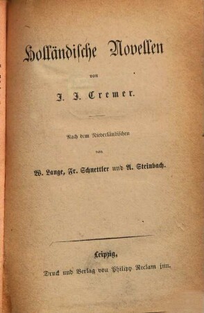 Holländische Novellen