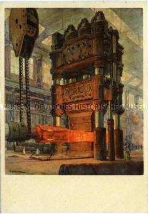 Hydraulikpresse in einem Stahlwerk