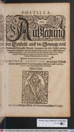 auff die Sontage von Trinitatis biß auffs Advent
