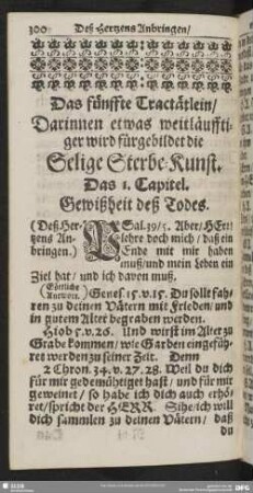 Das fünffte Tractätlein, Darinnen etwas weitläufftiger wird fürgebildet die Selige Sterbe-Kunst