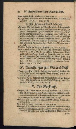 IV. Anweisungen zum General-Baß