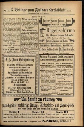 Vierte Ausgabe vom Samstag, den 14. Dezember 1901.