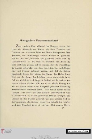 Hochgeehrte Festversammlung!