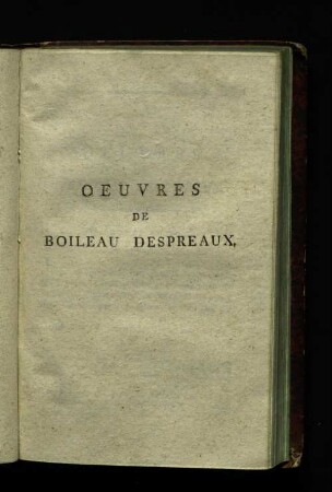 Oeuvres de Boileau Despreaux.