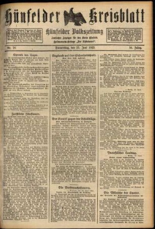 Ausgabe vom Donnerstag, den 25. Juni 1925.