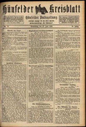 Ausgabe vom Donnerstag, den 25. Juni 1925.