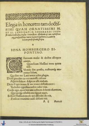 Elegia in honorem Eberhardi Cressli