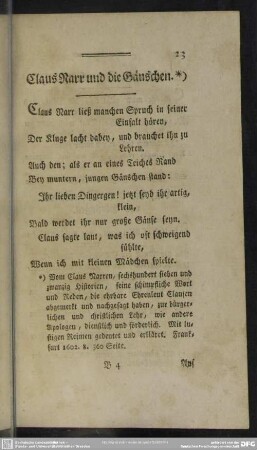 Claus Narr und die Gänschen