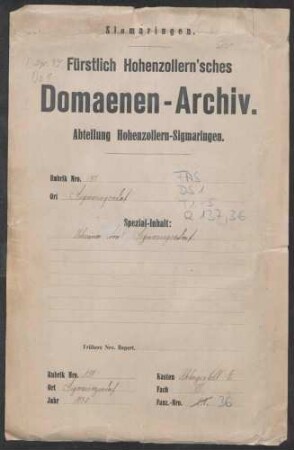 Sigmaringendorf: Urbar von Sigmaringendorf