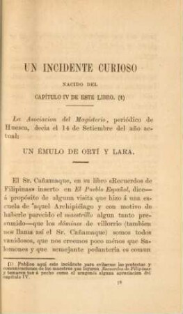 Un incidente curioso nacido del capítulo IV de este libro