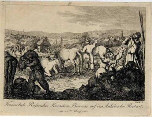Feldlager der Kaiserlich-Russischen Kosaken am 24. August 1813. Blatt 4 aus der Serie "Dresdens Not und Rettung, 1813"