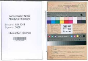 Entnazifizierung Heinrich Uhrmacher , geb. 07.10.1900 (Kaufmaennischer Angestellter)