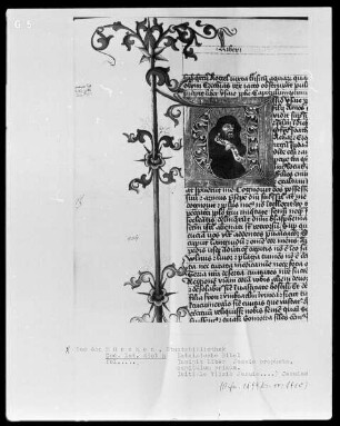 Lateinische Bibel — Initiale V (isio Jesaie), darin Jesaias