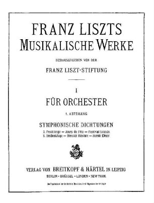 Musikalische Werke, 1,1,[4]. 7. Festklänge. 8. Heldenklage
