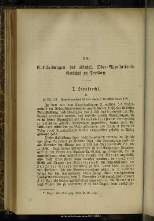 XX. Entscheidungen des Königl. Ober-Appellations-Gerichts zu Dresden